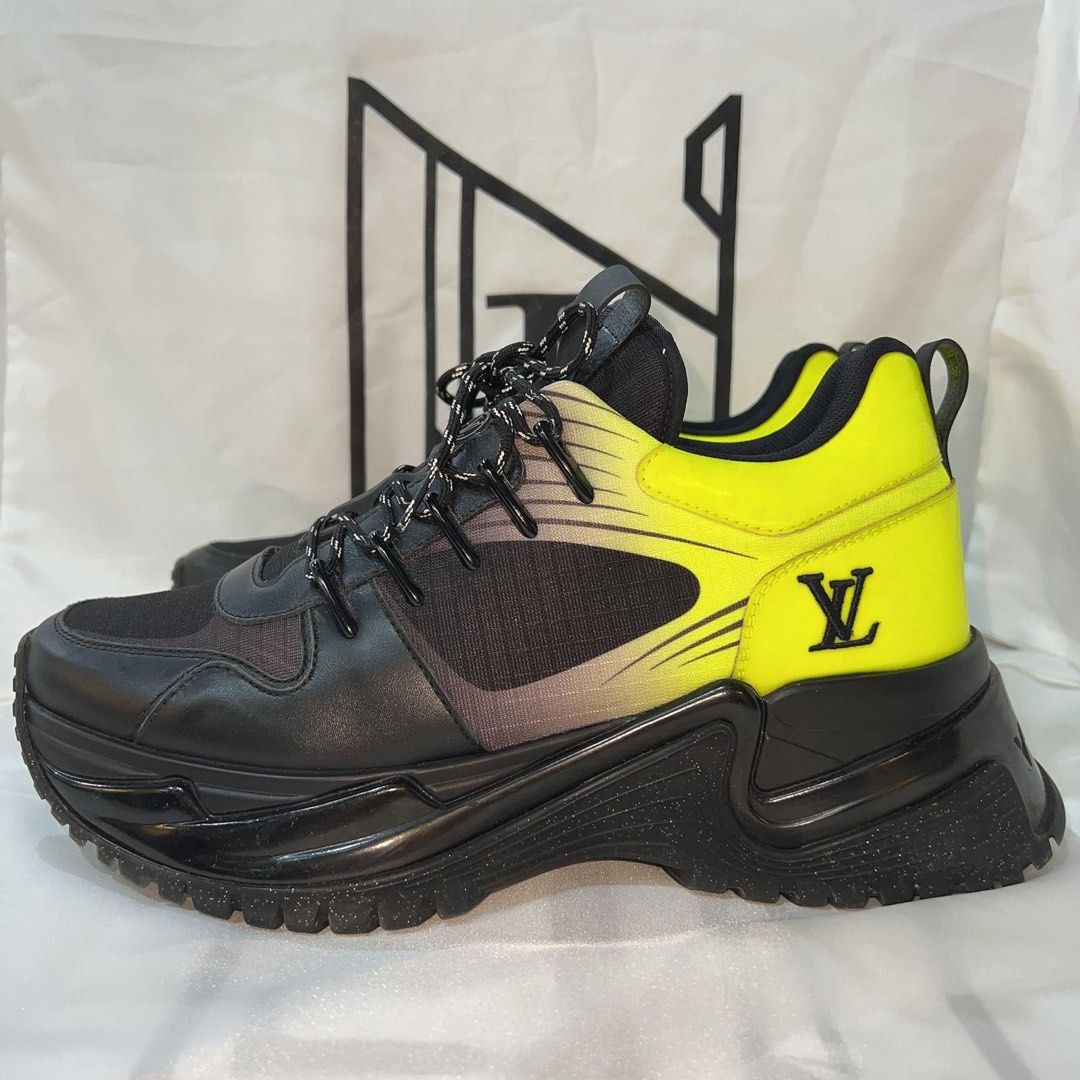 Louis Vuitton Black/Green Leather and Mesh Run Away Pulse Sneakers