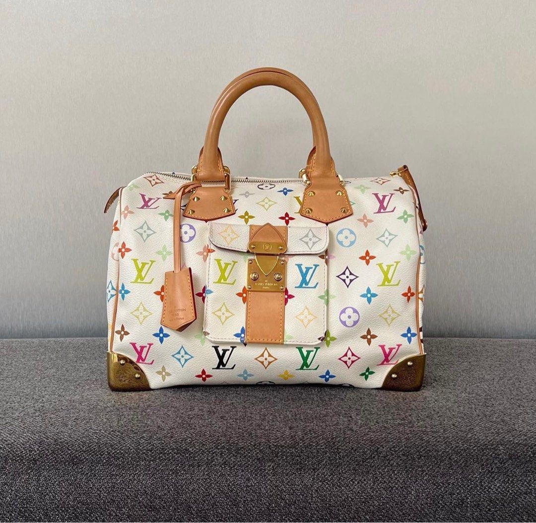 White Louis Vuitton Monogram Multicolore Speedy 30 Boston Bag