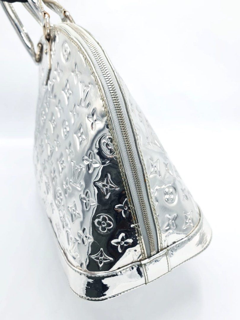 Louis Vuitton Limited Edition Silver Monogram Miroir Alma MM Bag