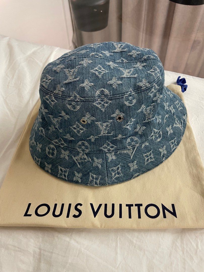 LOUIS VUITTON Monogram Essential Blue Bucket Hat