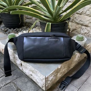 MANDARINA DUCK NYLON MIX LEATHER CROSSBODY BAG