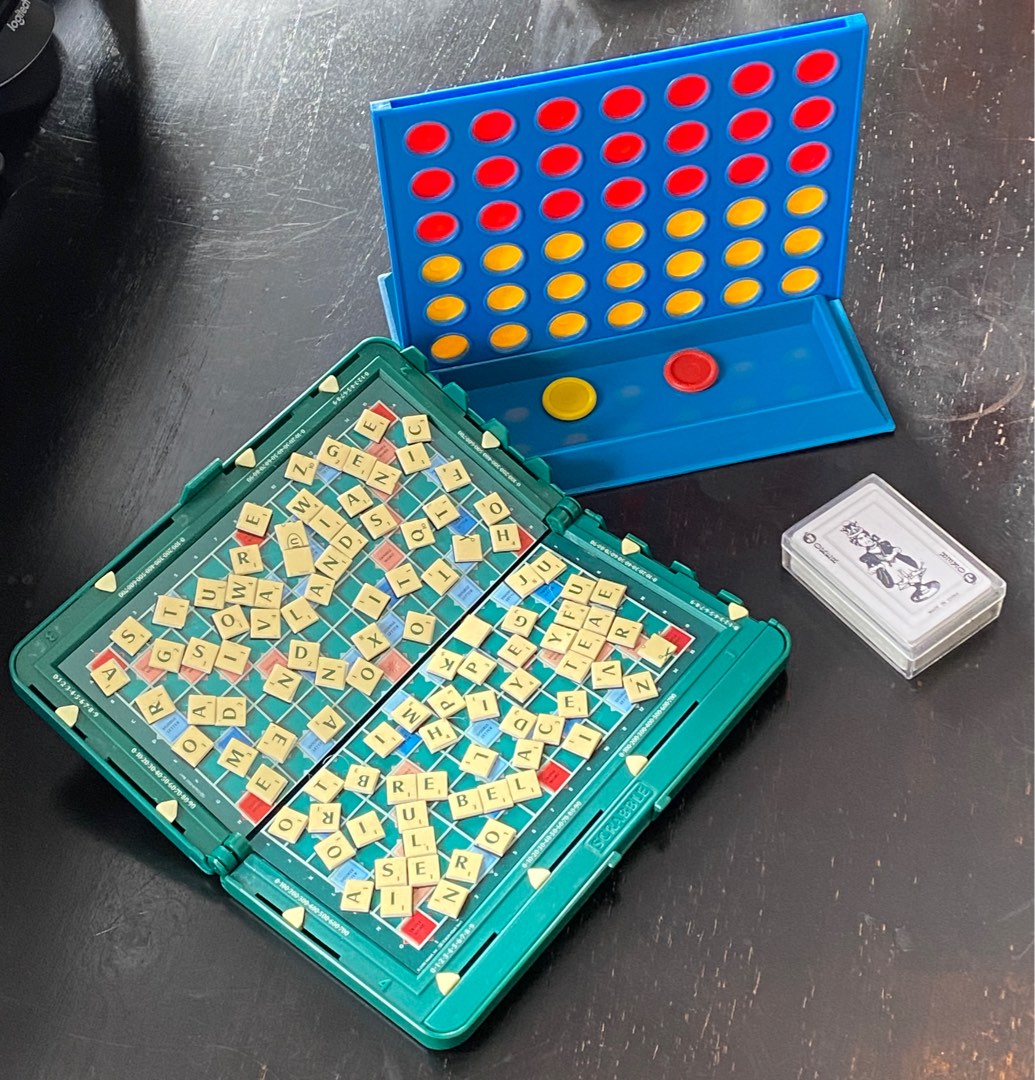 Mine Travel Games Scrabble / Connect4 / Cards, Hobbies & Toys, Toys