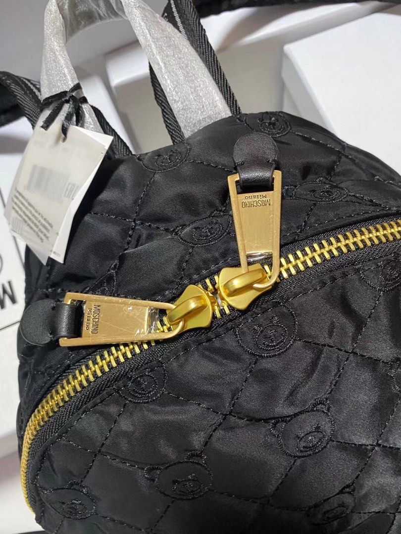 Moschino gold classic rhombus backpack Women s Fashion Bags