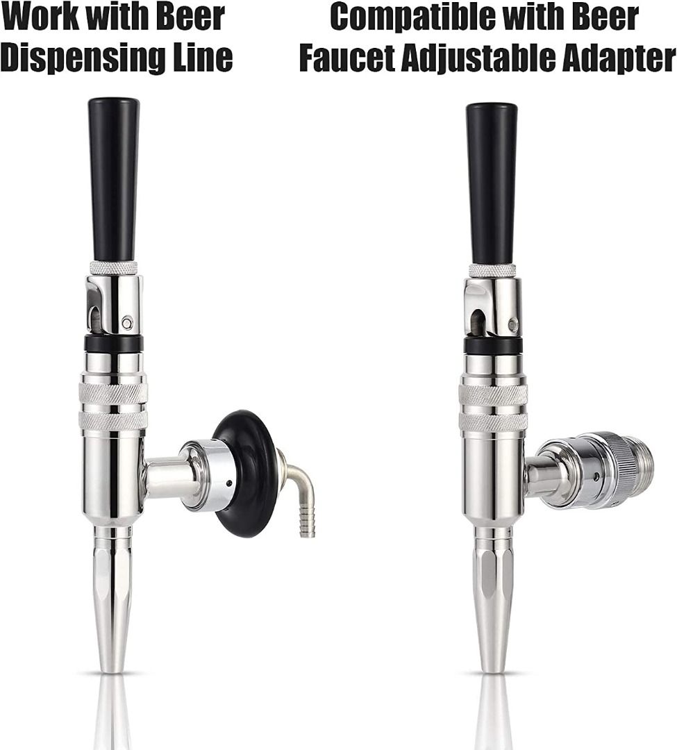 MRbrew Stout Beer Coffee Faucet, 304 Grade Stainless Steel Nitrogen Keg Draft Faucet, Homebrew