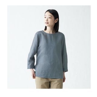 MUJI linen 3/4 sleeve top