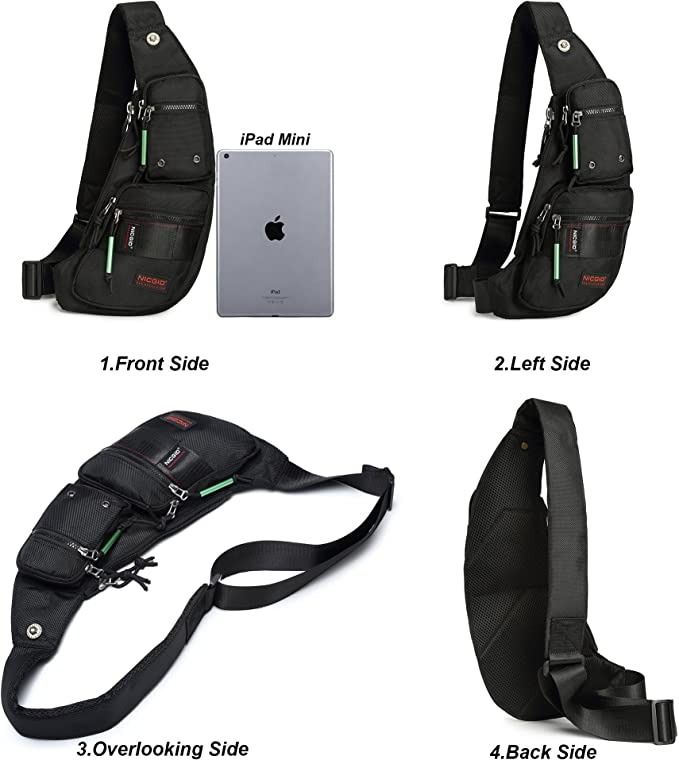 Nicgid Sling Bag Chest Shoulder Backpack Fanny Pack Crossbody Bags for Men(Black)