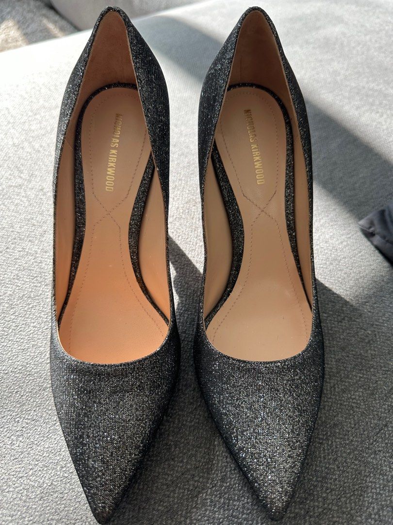 Nicholas Kirkwood glittery grey heels