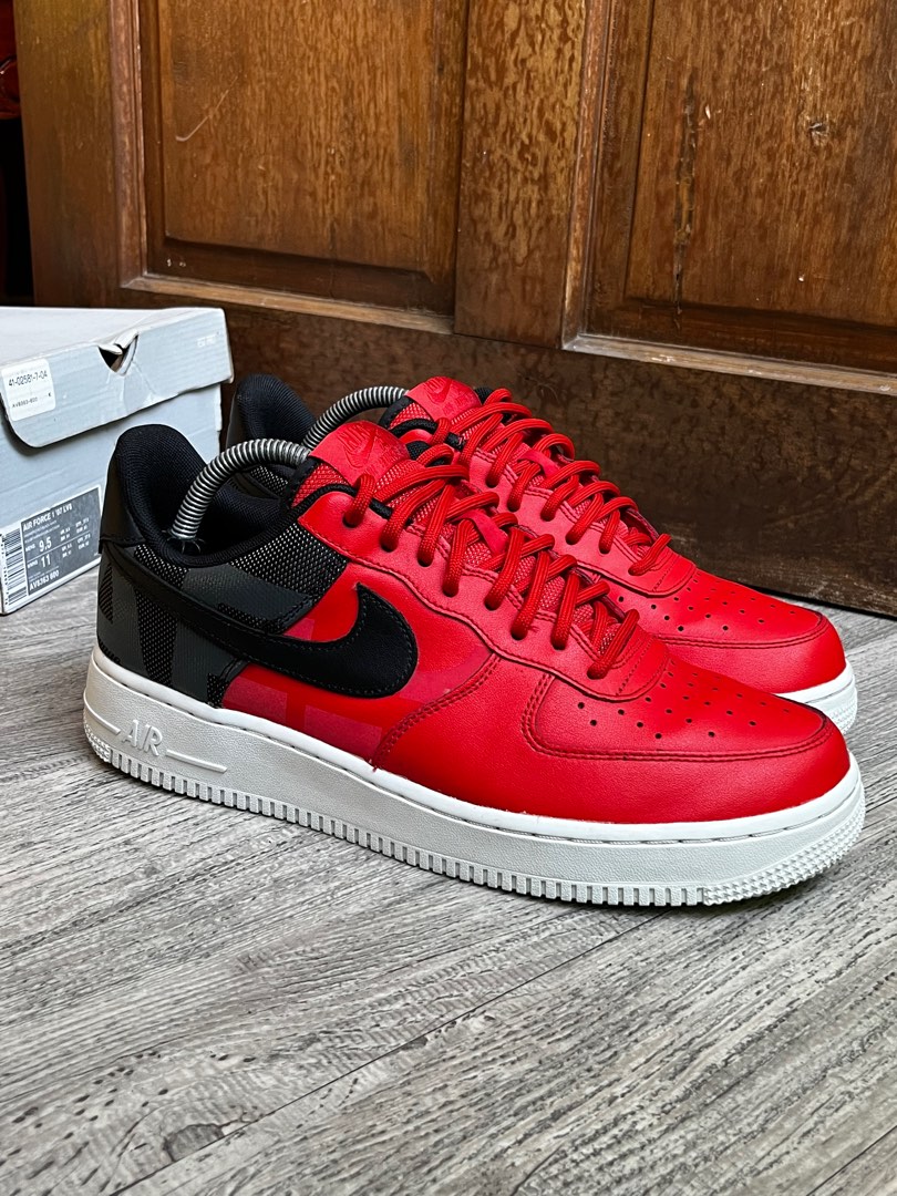 Pre-owned Nike Air Force 1 Low Lv 8 Habanero Red Black White In Habanero  Red/black-white