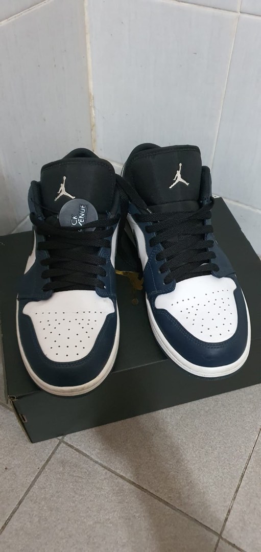 air jordan 1 low armory navy white black