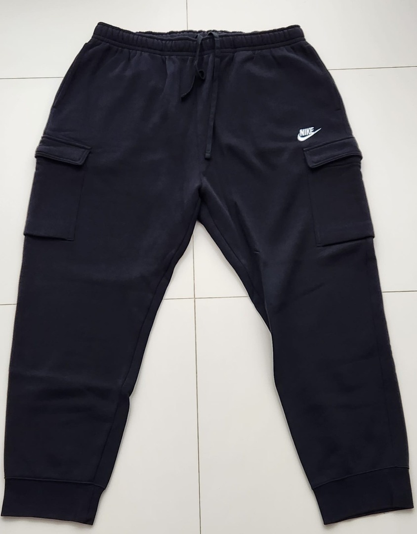 Nike Club Cuffed Cargo Joggers In Black Left Side and Right Side