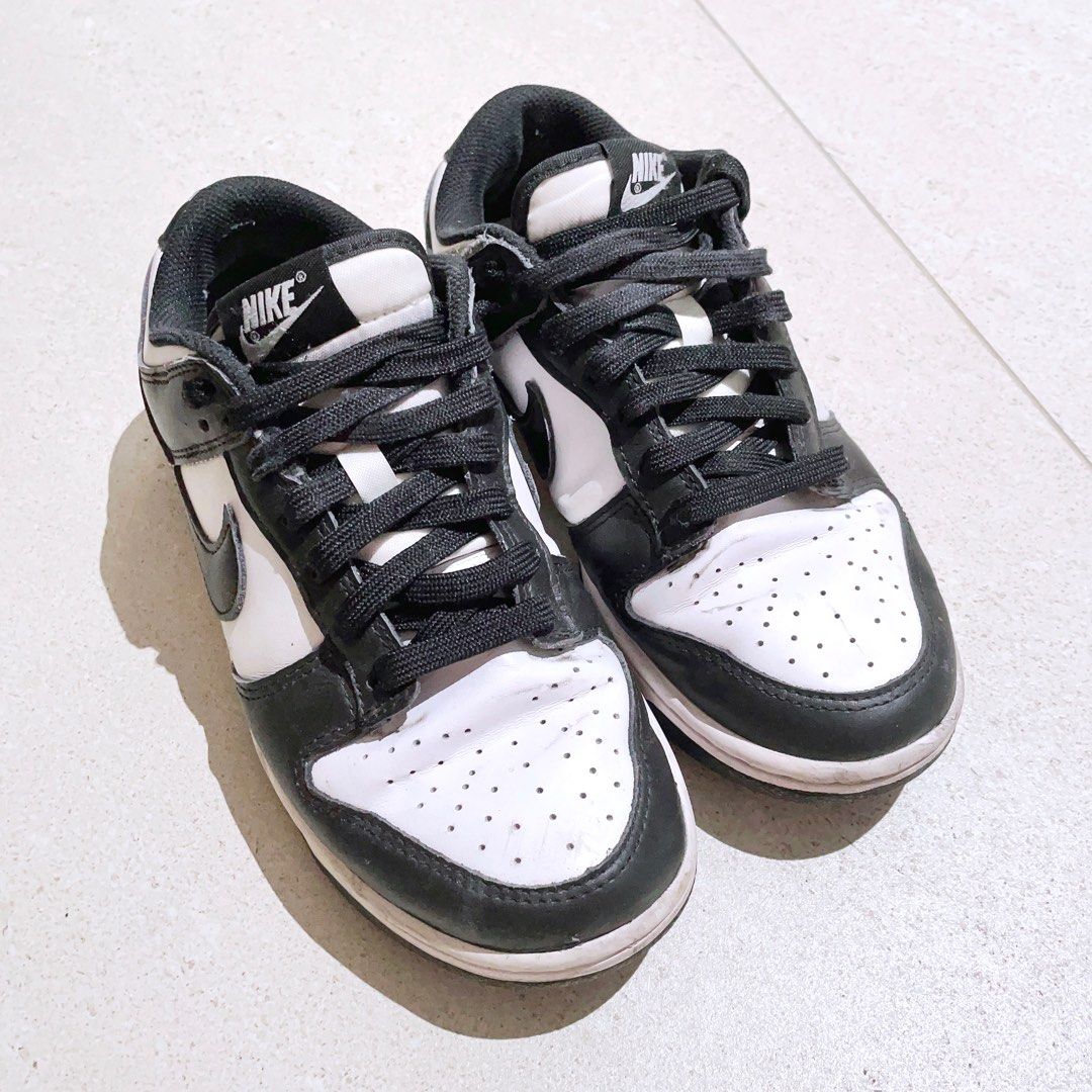 Nike dunk low黑白熊貓運動鞋24.5號, 她的時尚, 鞋, 運動鞋在旋轉拍賣
