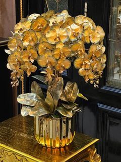 ORCHID GOLDISH PREMIUM LATEX WITH GOLD VASE