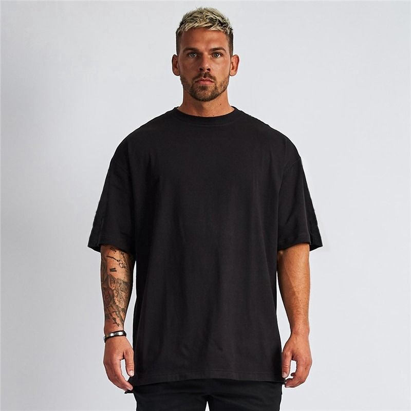 Oversized Plain Gym T Shirt Men s Fashion Tops Sets Tshirts