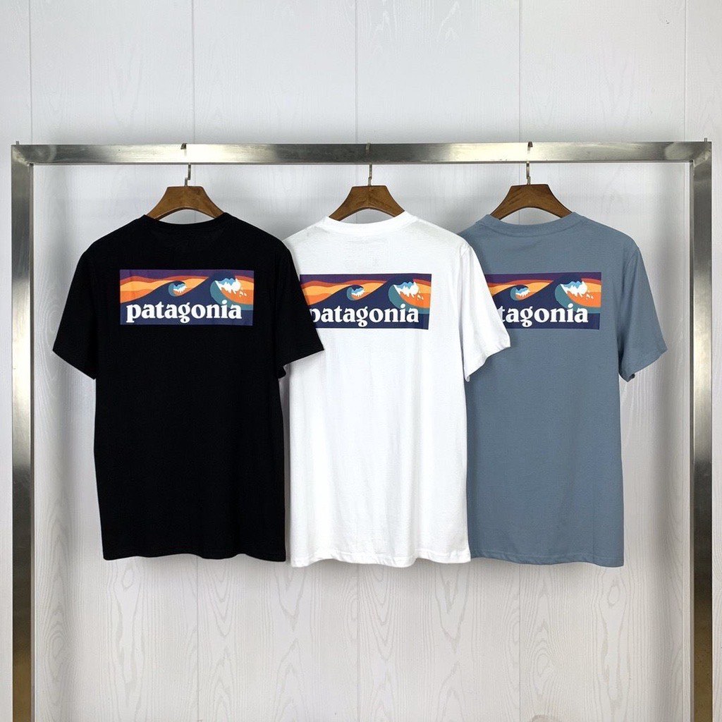 Patagonia Wave Print Men and Women Fashion Short sleeved T shirt