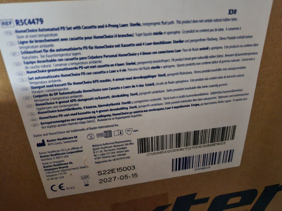 Peritoneal Dialysis set baxter, Health & Nutrition, Medical Supplies