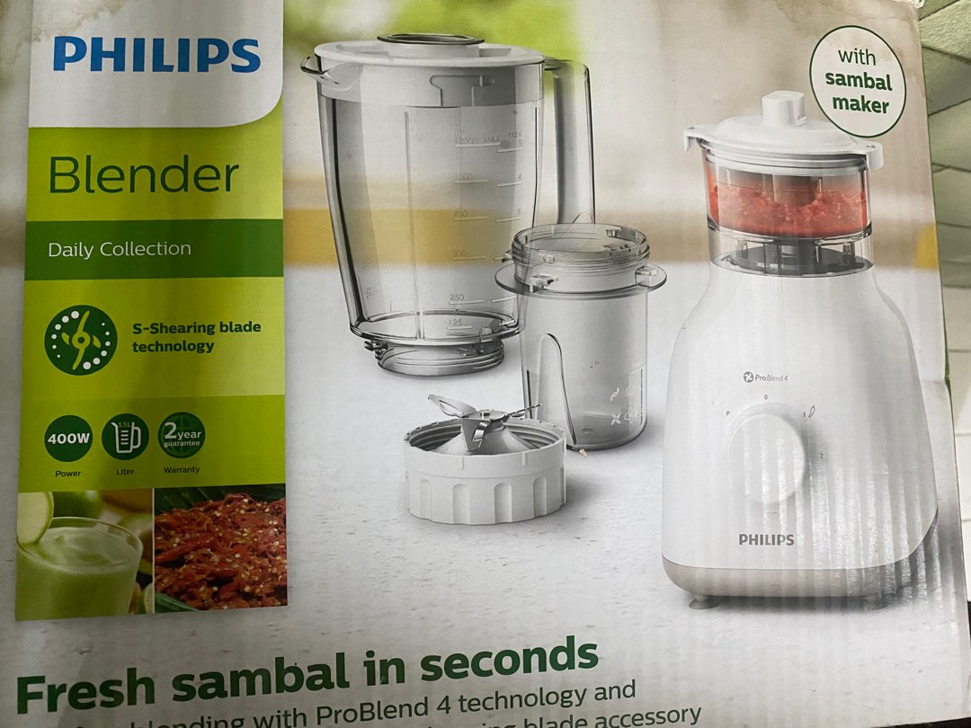 Philips Blender 1.6L with Sambal Maker, TV & Home Appliances, Kitchen