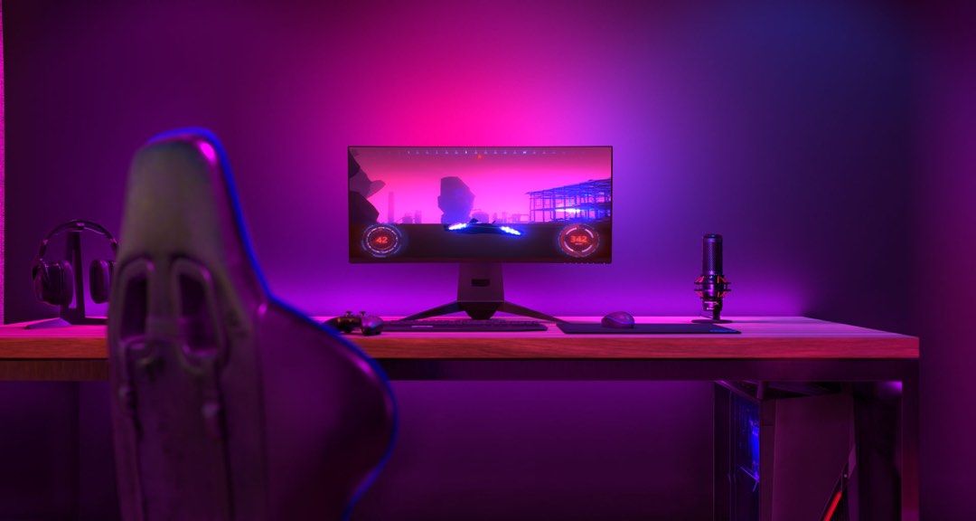 Gaming Light Smart LED PHILIPS hue play gradient PC lightstrip 24 27 inch  APR and PHILIPS hue bridge, Furniture  Home Living, Lighting  Fans,  Lighting on Carousell