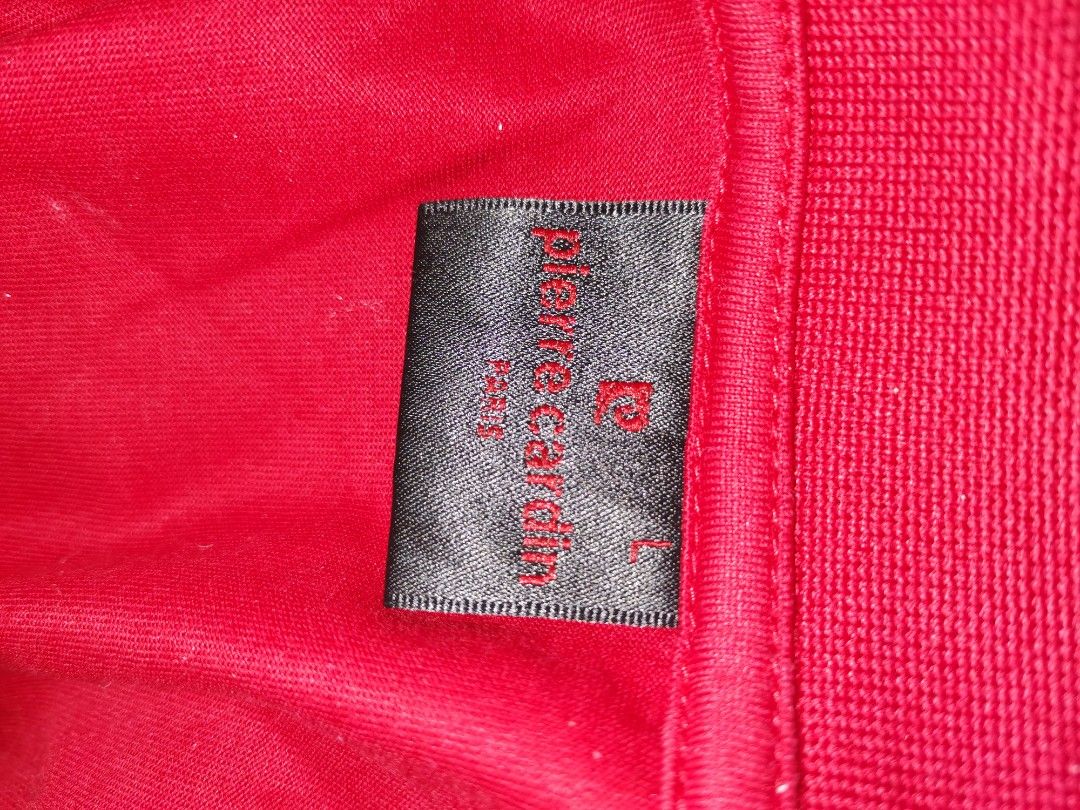 Pierre Cardin Red Polo Shirt (Category: Tshirts & Polo Shirts ) located in Tabuk. Submitted by vindemiavenditor (Listing ID 1235272799, Image 2). Description: Large on Tag Bagong bago Red na red Width: 20 inches Length: 28 inches Arms: 9 1/2 inches.