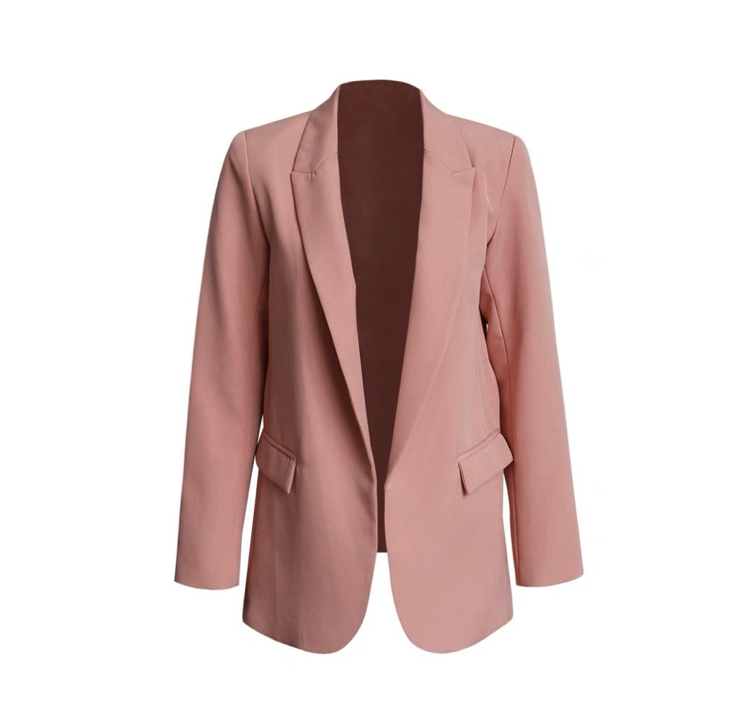 Pink blazer womens clearance