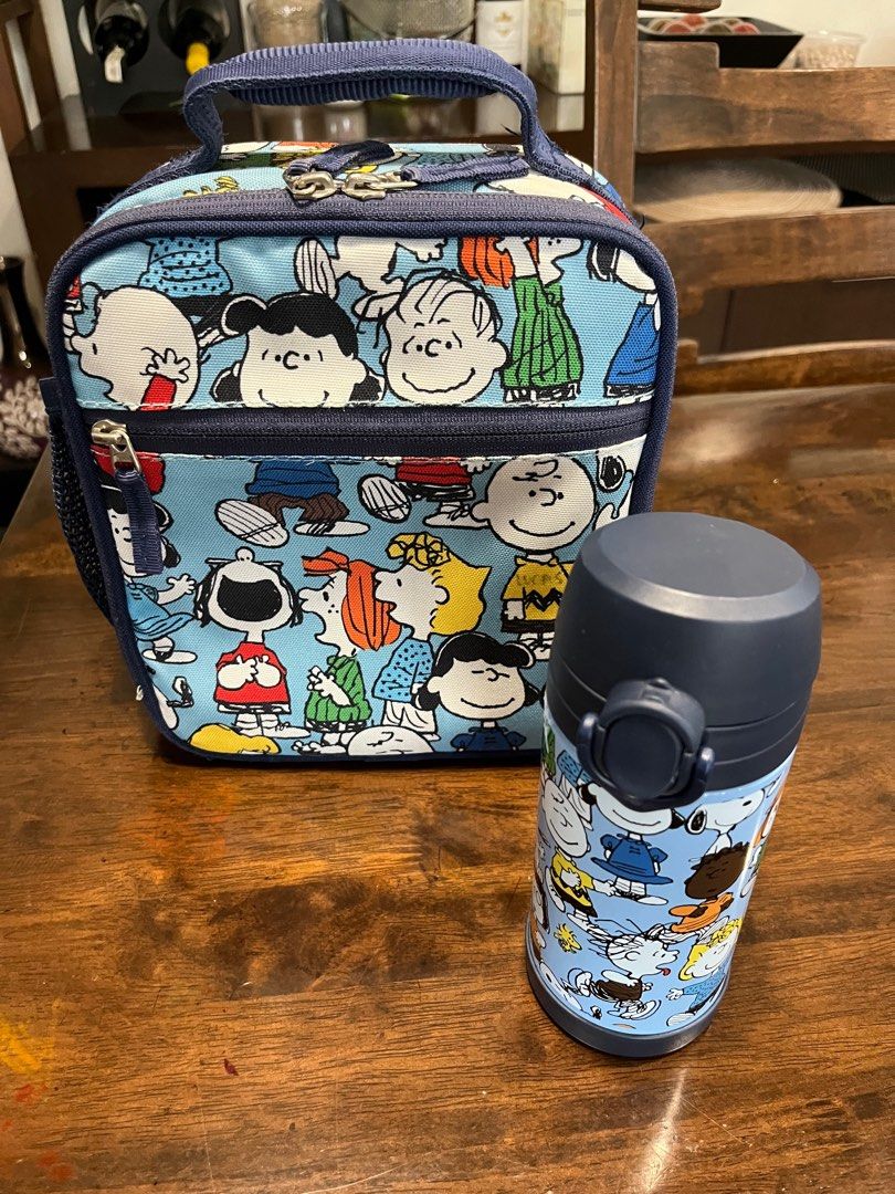 Pottery Barn Snoopy Lunch Bag with Tumbler on Carousell
