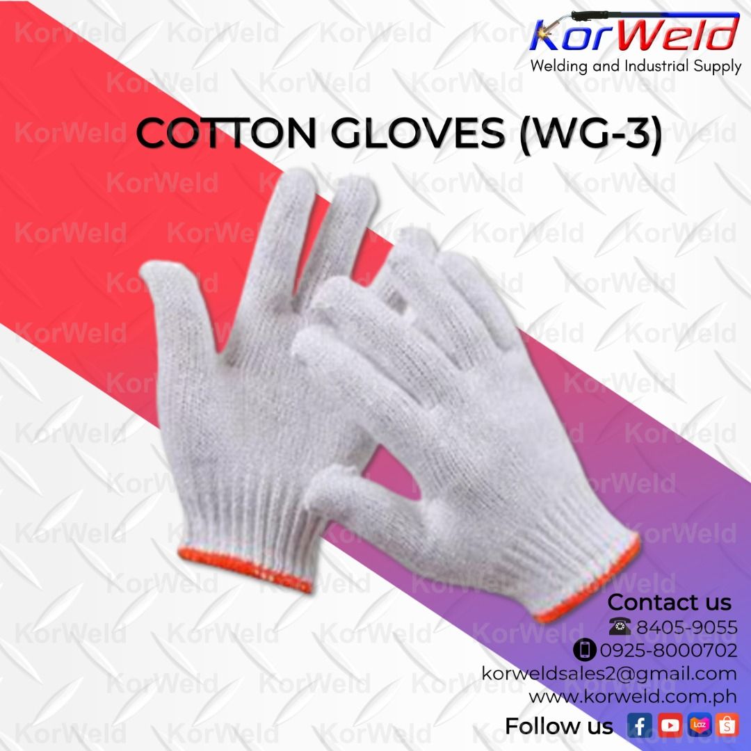 PPE Gloves Cotton Gloves WG 1 WG 2 WG 3 Commercial