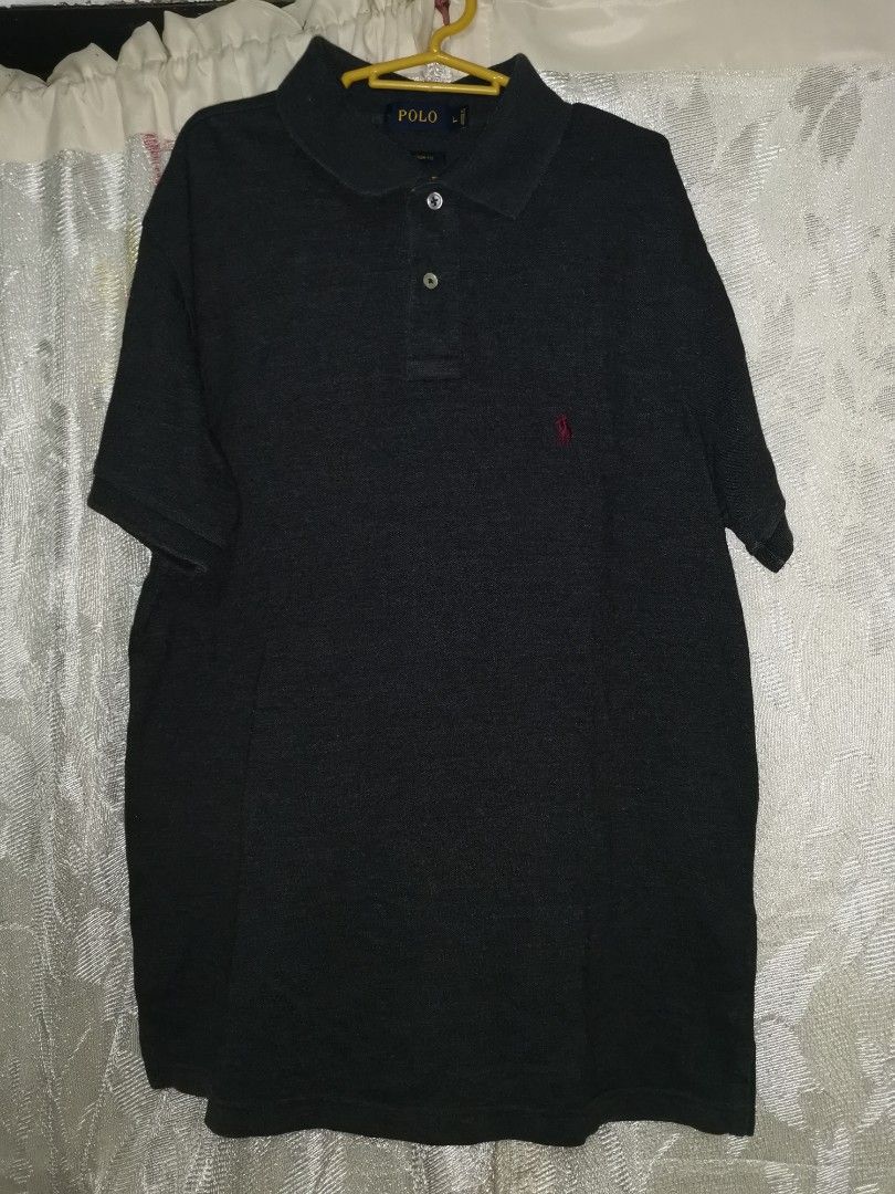 Ralph Lauren Dark Grey Polo Shirt (Category: Tshirts & Polo Shirts ) located in Tabuk. Submitted by vindemiavenditor (Listing ID 1235276549, Image 2). Description: Large on Tag 9/10 Condition Small Pony Gold Tag Arms: 8 1/2 inches Waist: 20 inches Length: 28 inches Excellent Condition 😍👌.