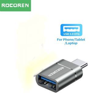 Rocoren OTG Adapter USB Type C Male to USB A 3.0 Female Converter for MacBook Samsung S22 S20 Android TypeC USBC OTG Connector