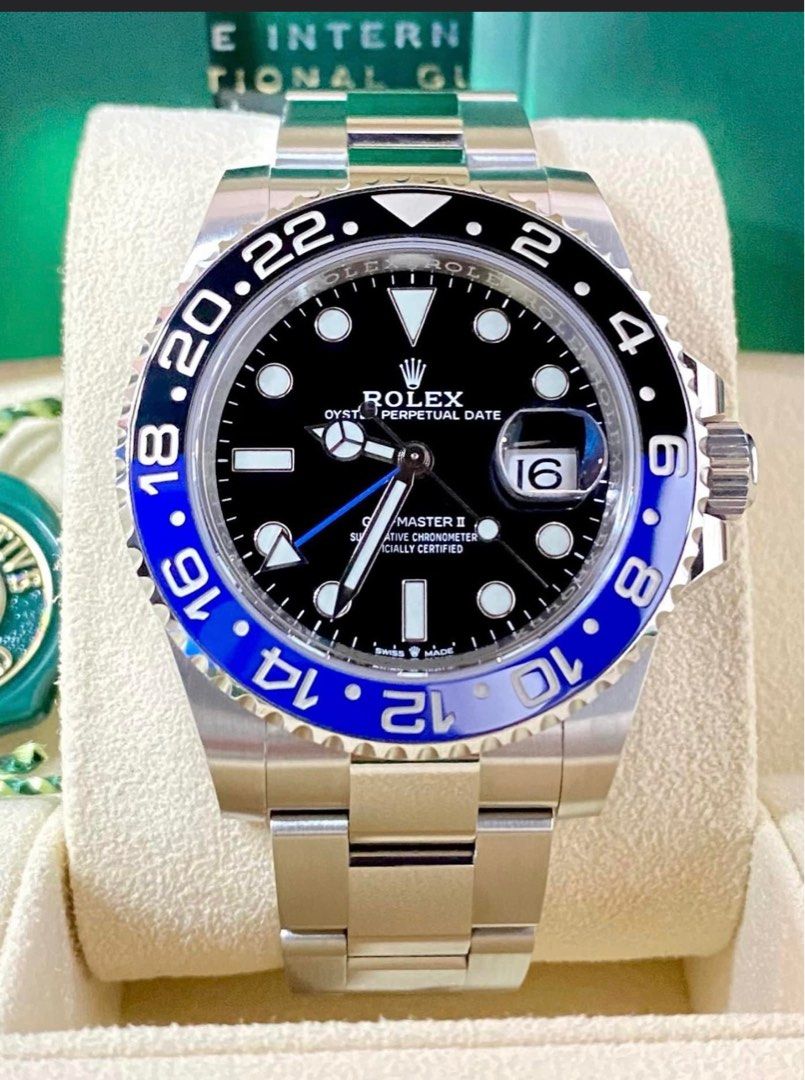 Rolex Brand new 2023 GMT Master II BATMAN 40mm (Category: Luxury Watches) located in Pasig City. Submitted by Watchaholics (Listing ID 1235194607, Image 1). Description: Rolex Brand new 2023 GMT Master II BATMAN 40mm -Ref 126710BLNR -40mm -Brand new 2023 -Complete / full set For 980k You may DM or contact @ 09615077138 Thanks admin😉.