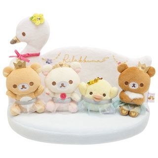 San-X Rilakkuma Swan and Golden Flower Limited Edition Plush Set