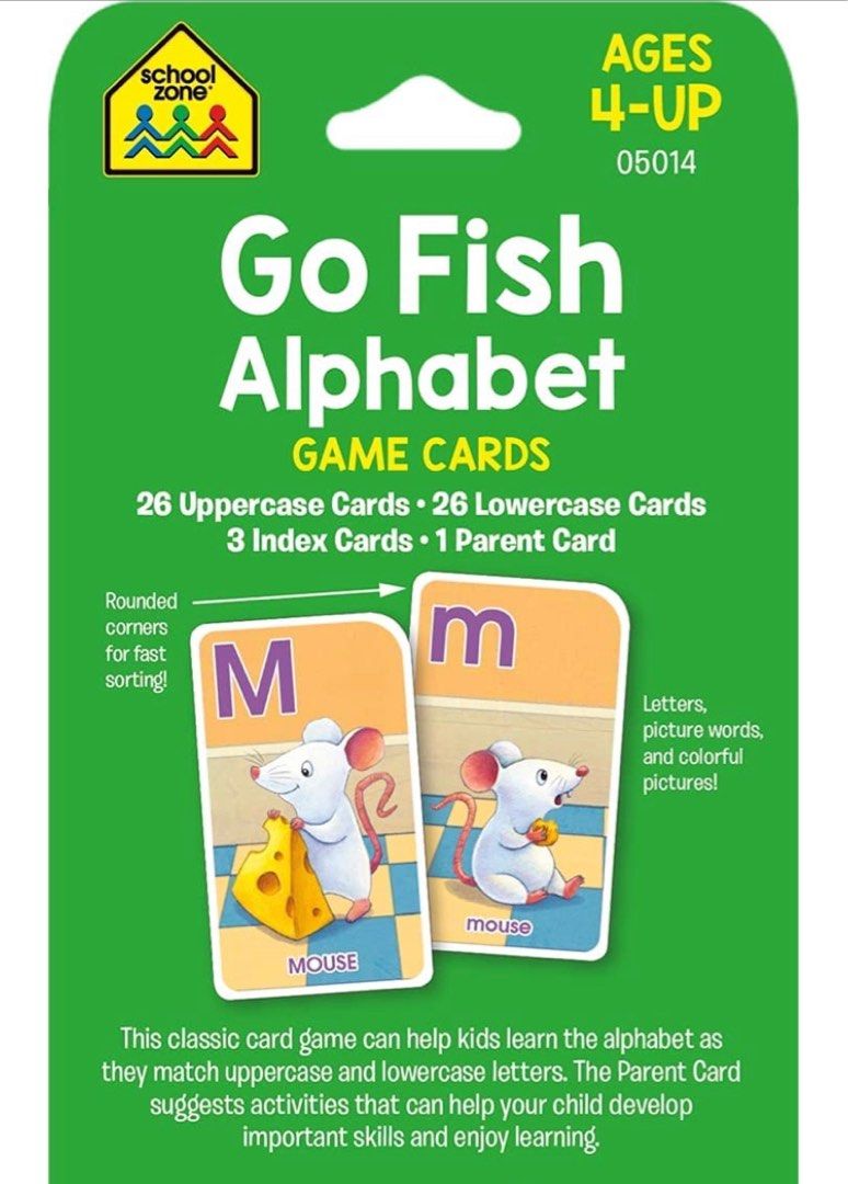 School Zone Flash Cards Alphabet / Go Fish Alphabet Game Cards Ages