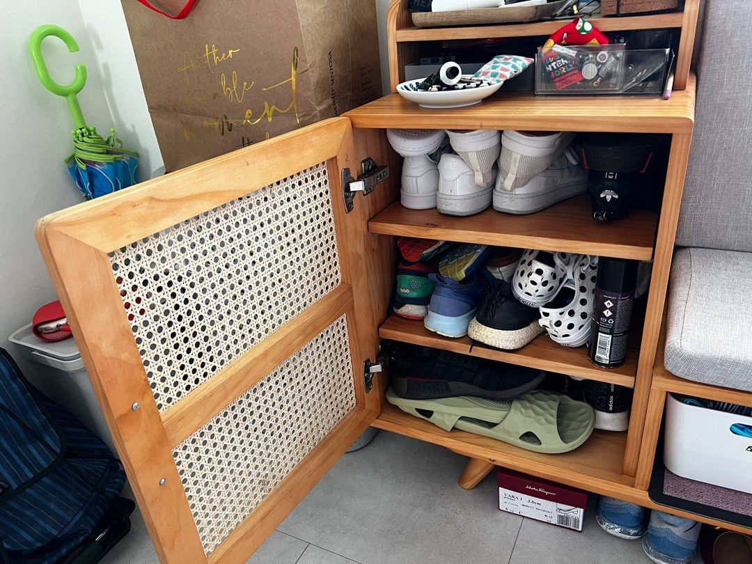 Settee shoe seat storage cabinet, Furniture & Home Living 