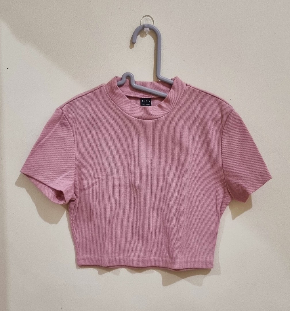 SHEIN CROP TOP BABY PINK NEW on Carousell