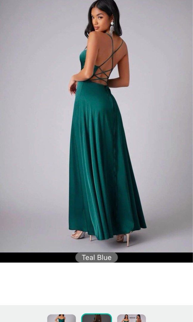 Shein Long Satin Dress/ Evening gown on Carousell