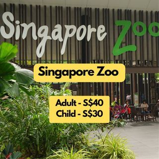 Singapore Zoo tickets Adult 38$; child 28$ Etickets 