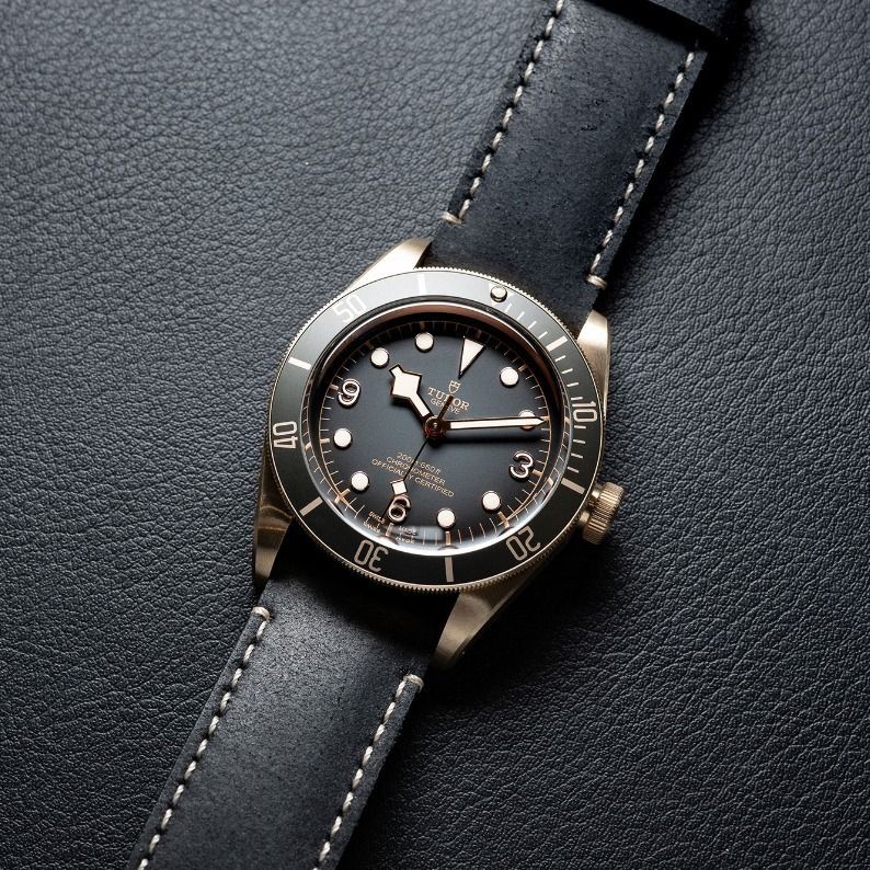 [SOLD] Tudor Black Bay Bronze (with custom fitted ostrich leather strap