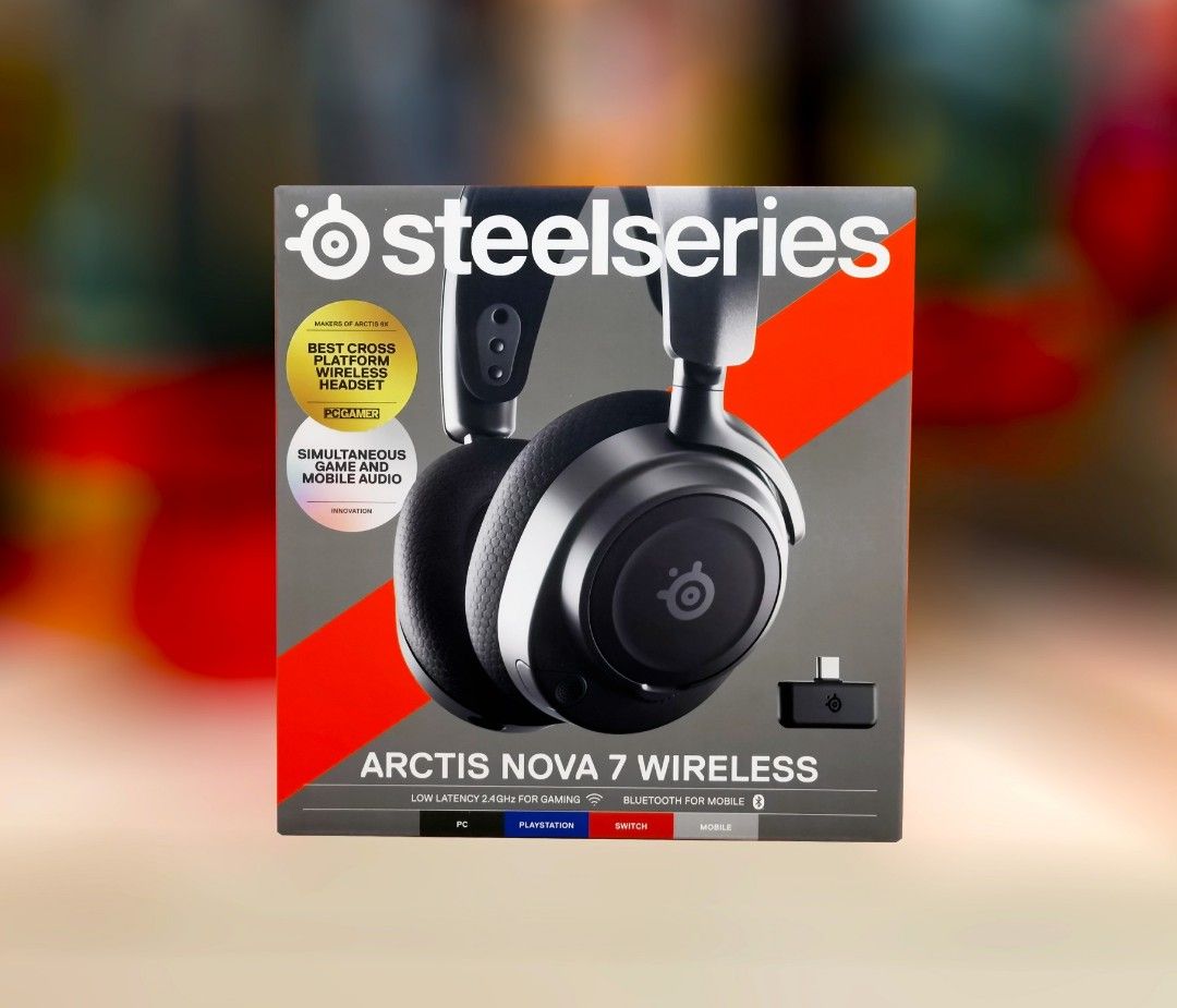 STEELSERIES ARCTIS NOVA 7 WIRELESS GAMING HEADSET (BLACK) (Category: Headphones & Headsets) located in San Juan City. Submitted by blueswitchpc (Listing ID 1235163892, Image 1). Description: NEW STOCKS AVAILABLE📣📣 STEELSERIES ARCTIS NOVA 7 WIRELESS GAMING HEADSET (BLACK). ARCTIS NOVA 7 WIRELESS Multi-Platform Premium Wireless Gaming Headset ● The Nova Acoustic System features High Fidelity Drivers for superior audio quality with immersive 360° 