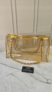 Tas Chanel Transparant Gold GHW Tote Shoulder Bag