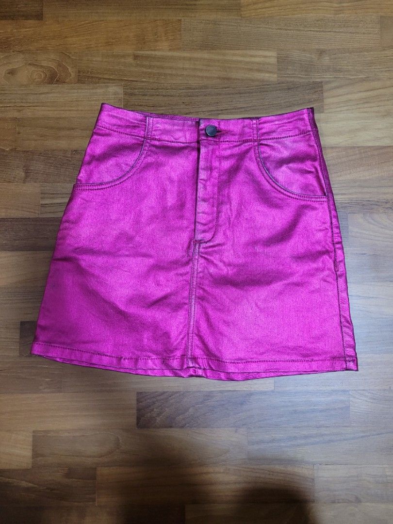 Pink metallic discount skirt topshop