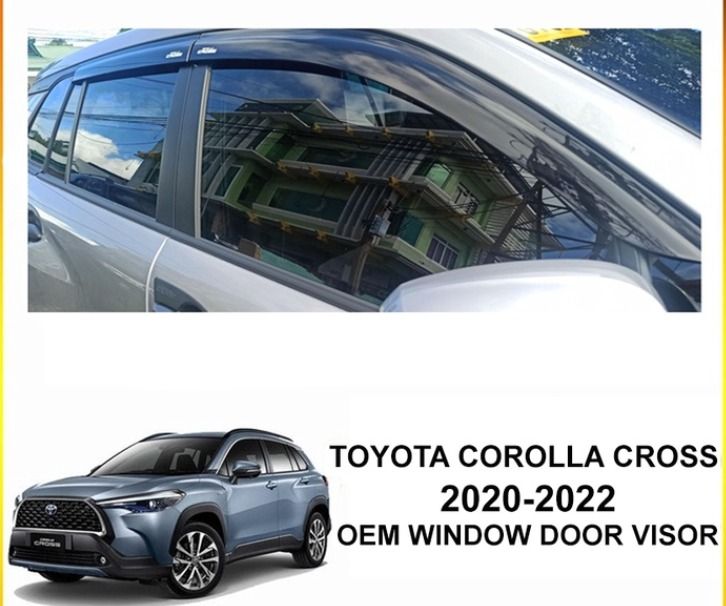 6-Piece Dark Smoke Window Vent Visor Set For 2022-2025 Toyota Corolla Cross - Tape-On Style