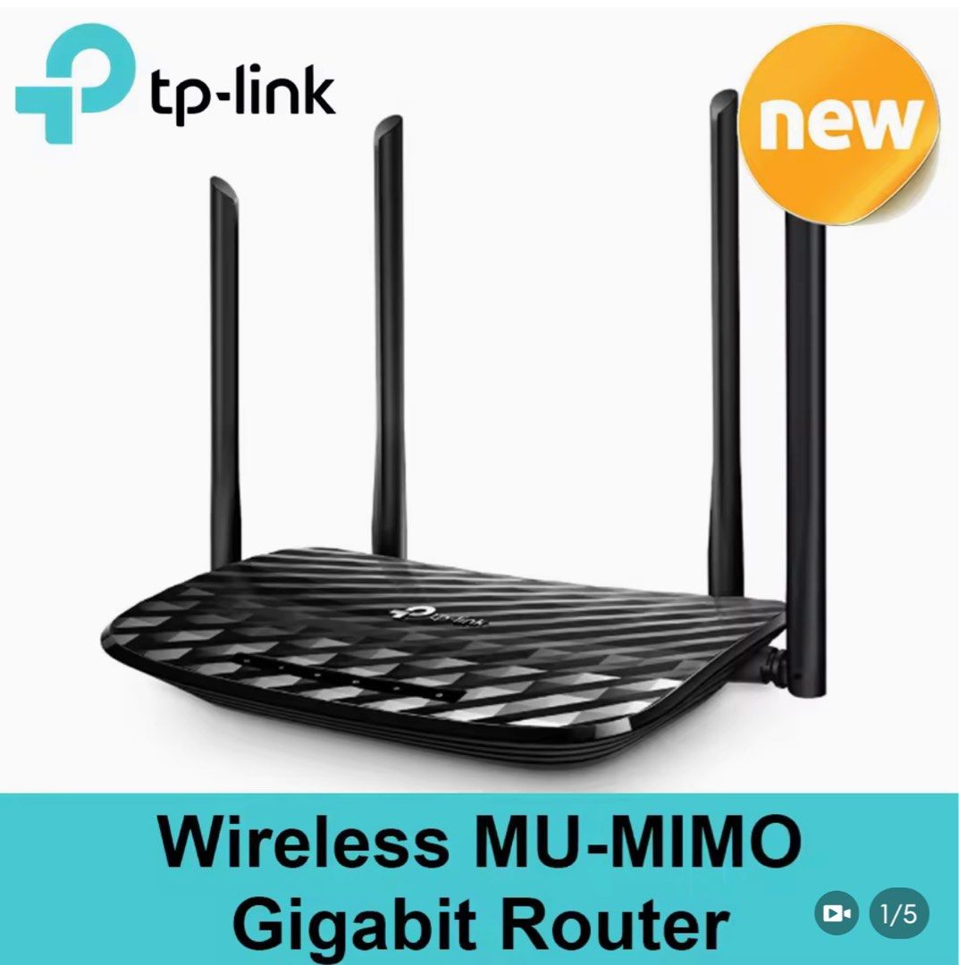 TPLINK Archer C6 Wireless MU-MIMO Gigabit Router Wi-Fi Internet Network ...