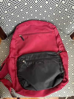 Tumi Red Nylon Backpack