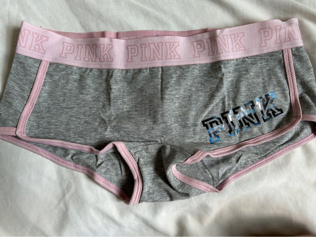 🔥2/$16 Brand New VS PINK Logo Boyshort Panty