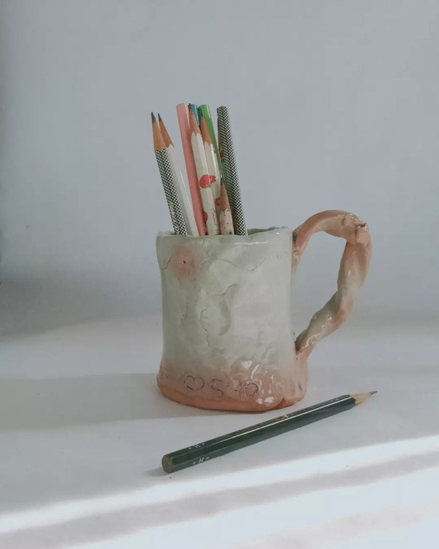 Wabi sabi mug pencil holder on Carousell
