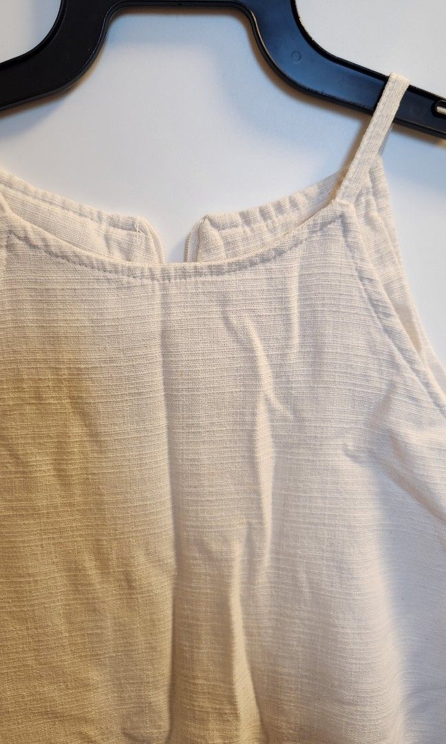 White linen halter best sale dress