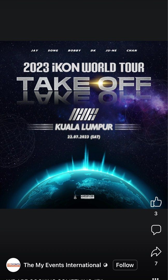 [WTS] Original Price iKON World Tour Take Off in KLCAT 1, Tickets