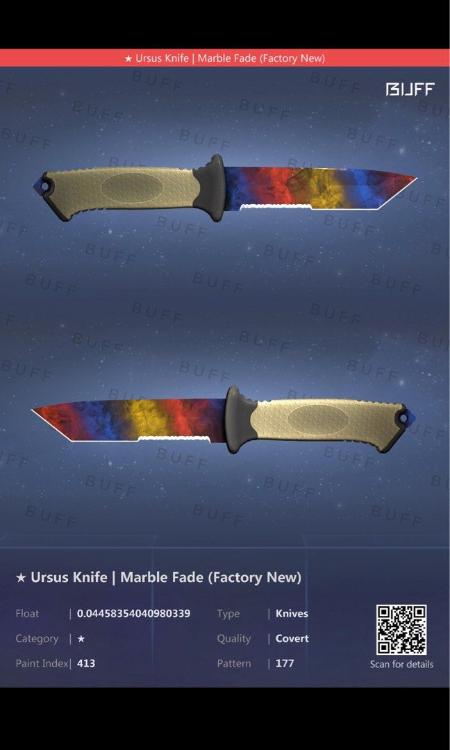 WTS/WTT Csgo Ursus Knife Marble Fade FN, Video Gaming, Gaming