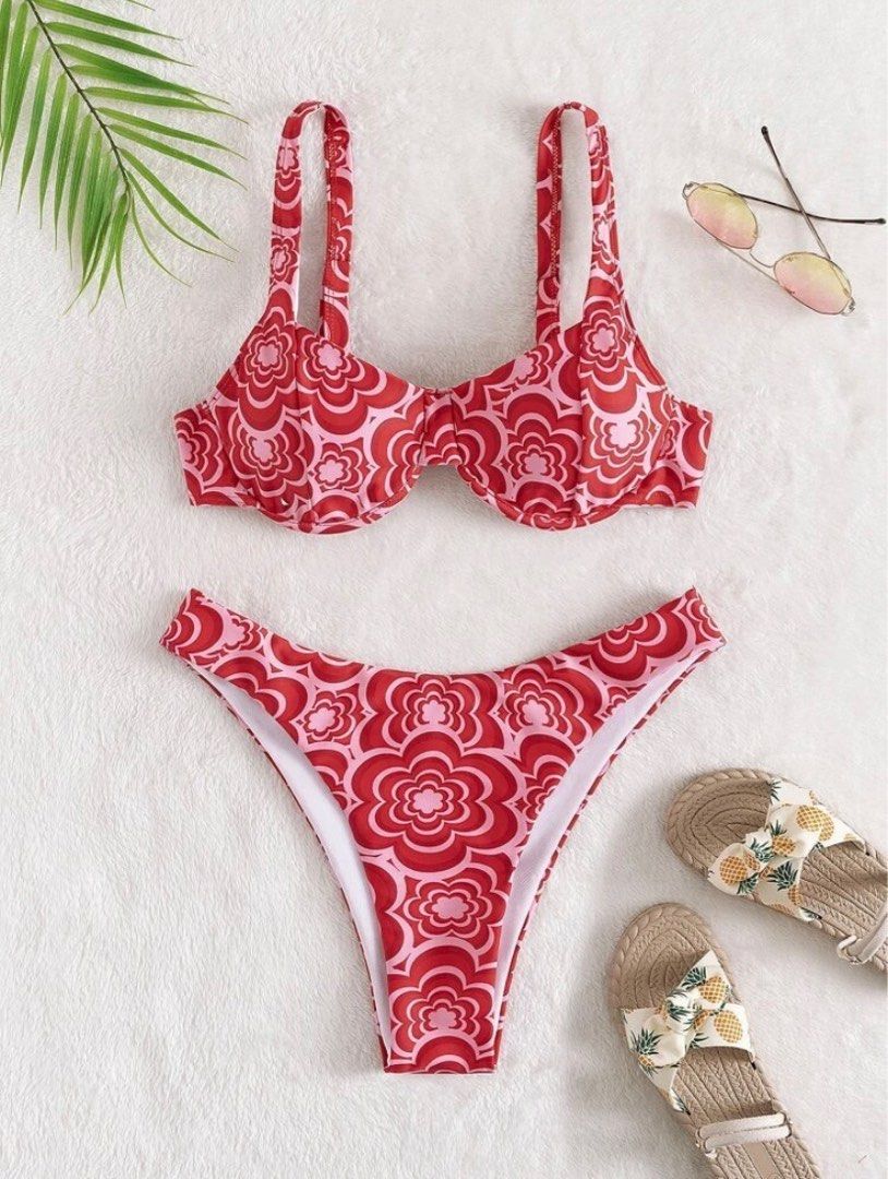 XL SHEIN Red Pink Swimsuit SHEIN Red Pink Bikini SHEIN Red Pink Two