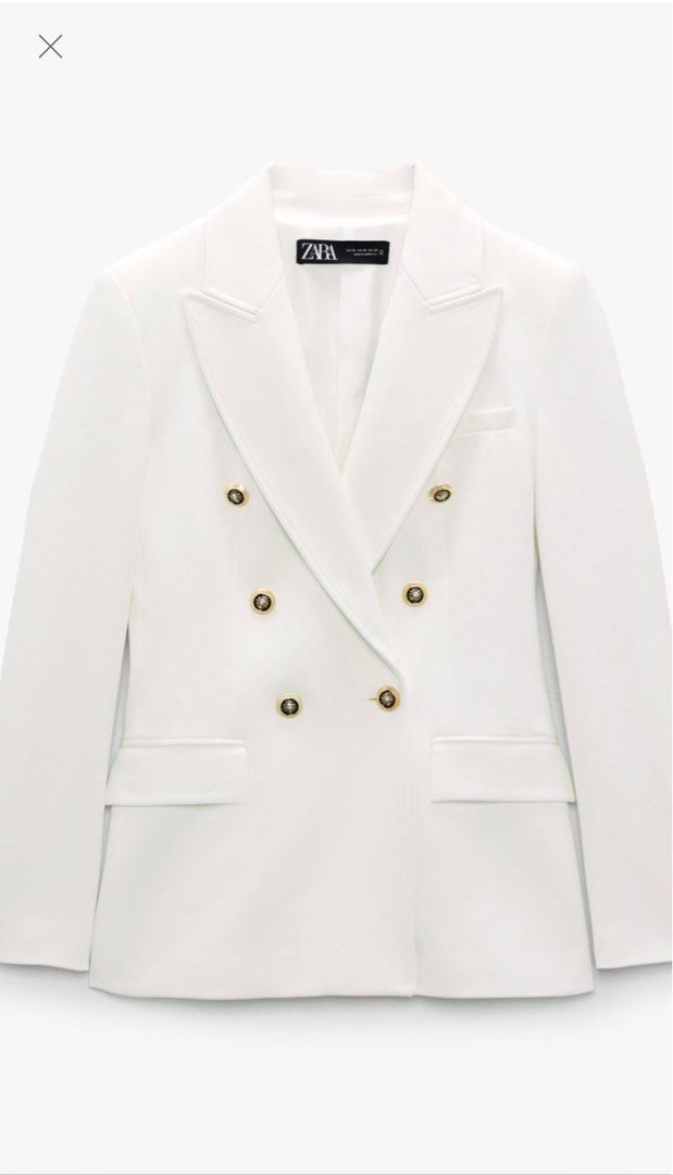 White tweed online blazer zara