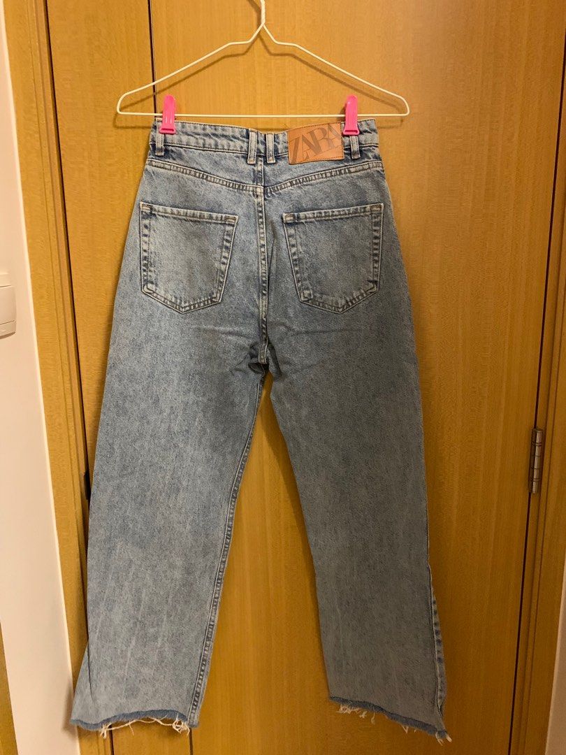 Zara wide leg jeans, 女裝, 褲＆半截裙, 牛仔褲、Leggings - Carousell