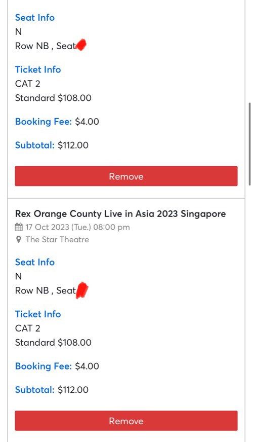 2x REX ORANGE COUNTY TICKETS, Tickets & Vouchers, Event Tickets on - How Much Do Rex Orange County Tickets Cost
